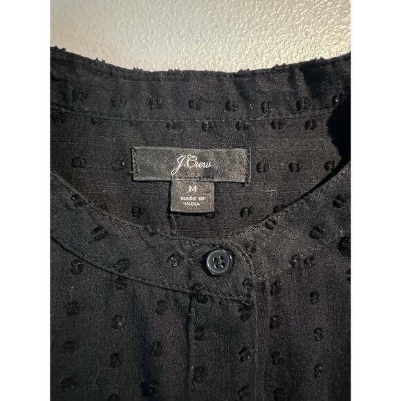 J. Crew Top Swiss Dot Shirt Blouse Black Feminine Corpcore Business Contemporary - Picture 5 of 6